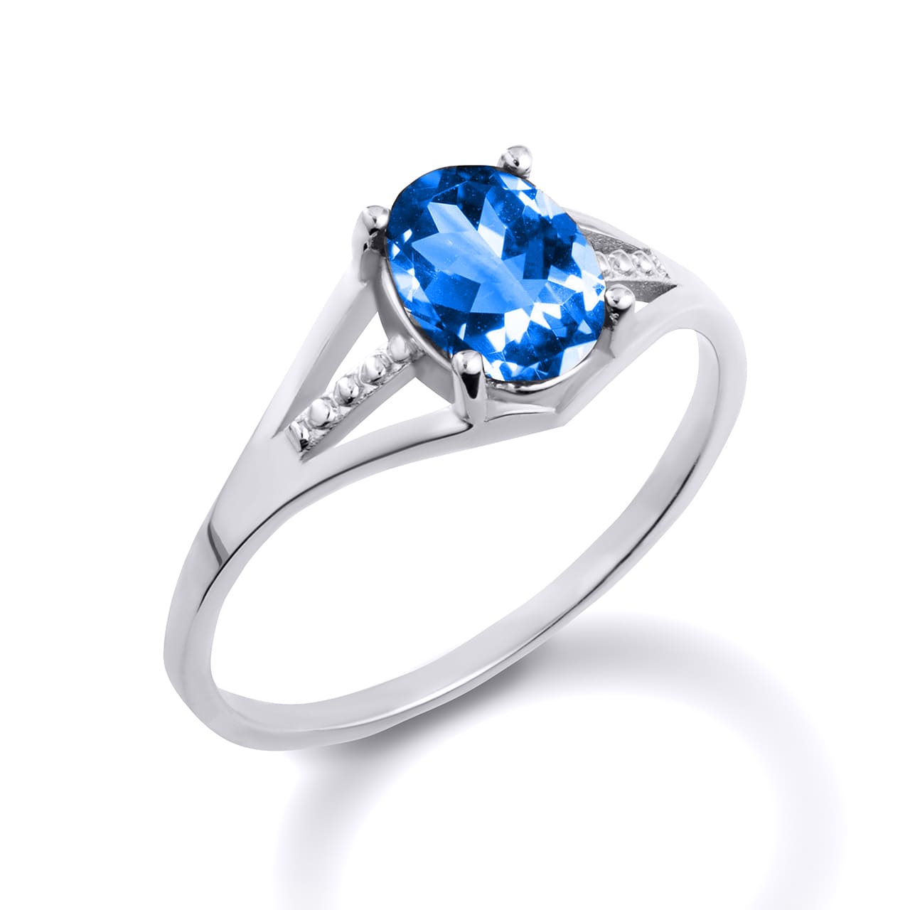 Sterling Silver Ladies Birthstone Ring, view 22