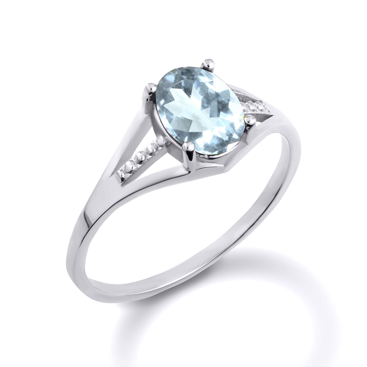 Sterling Silver Ladies Birthstone Ring, view 23