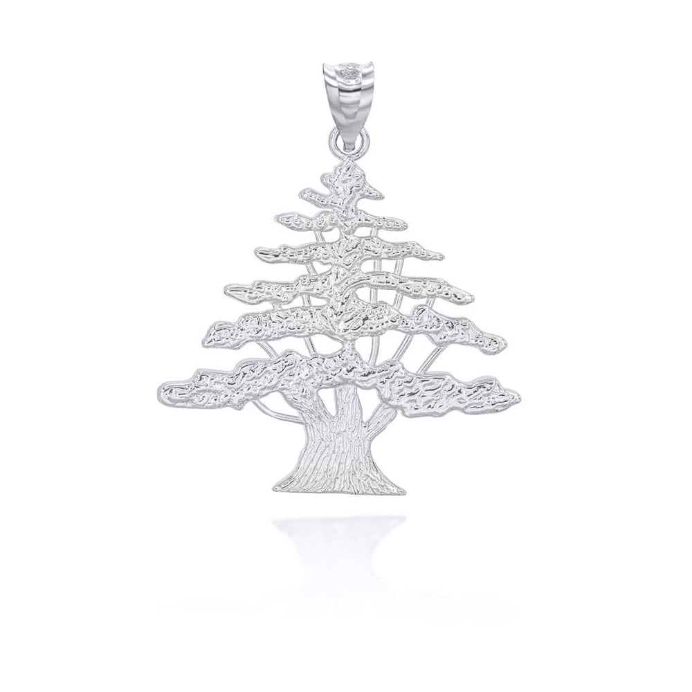 Sterling Silver Lebanese Cedar Tree Pendant Necklace