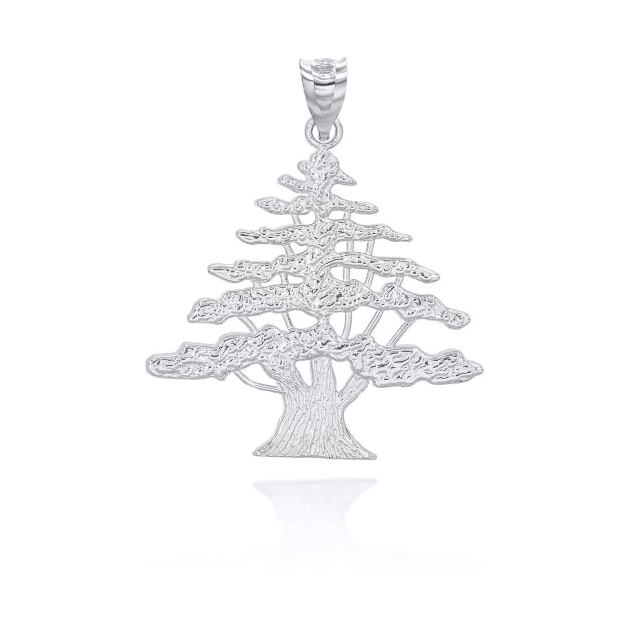 Sterling Silver Lebanese Cedar Tree Pendant Necklace