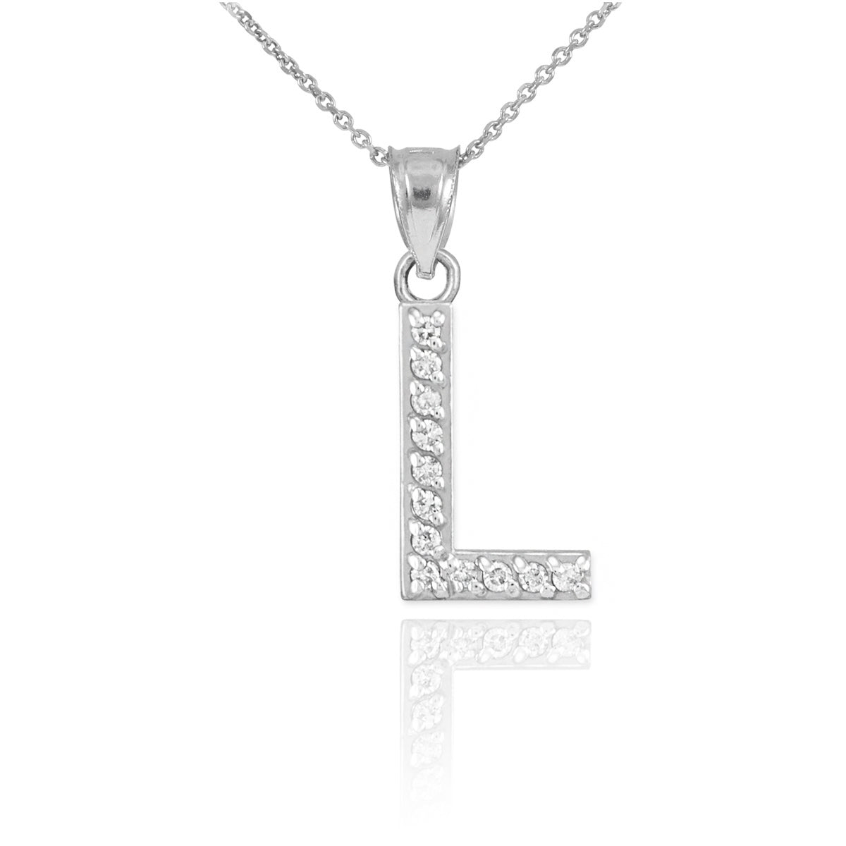 Sterling Silver Letter "A-Z" Initial CZ Monogram Pendant Necklace, view 12