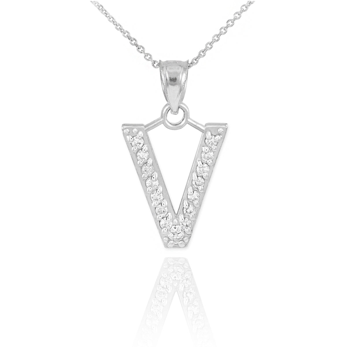Sterling Silver Letter "A-Z" Initial CZ Monogram Pendant Necklace, view 22