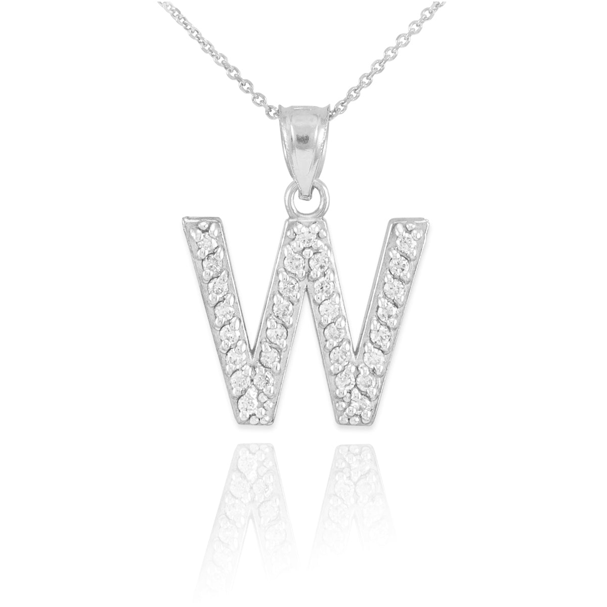 Sterling Silver Letter "A-Z" Initial CZ Monogram Pendant Necklace, view 23