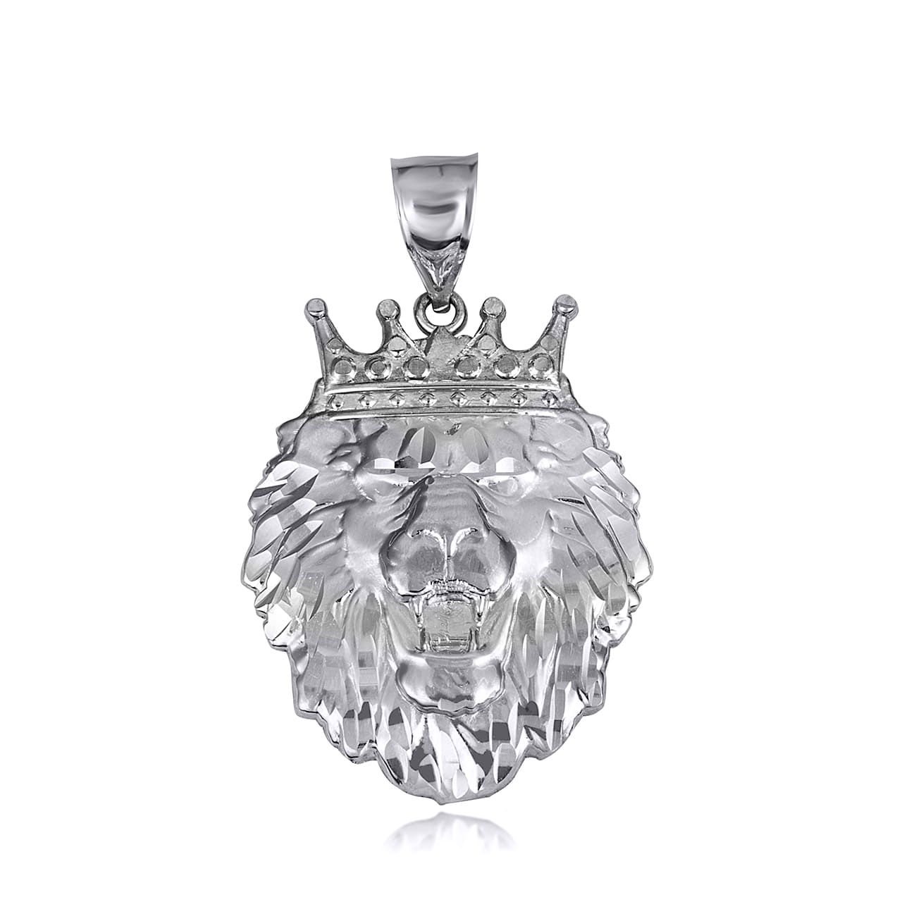 Sterling Silver Lion Crown King of the Jungle Pendant Necklace
