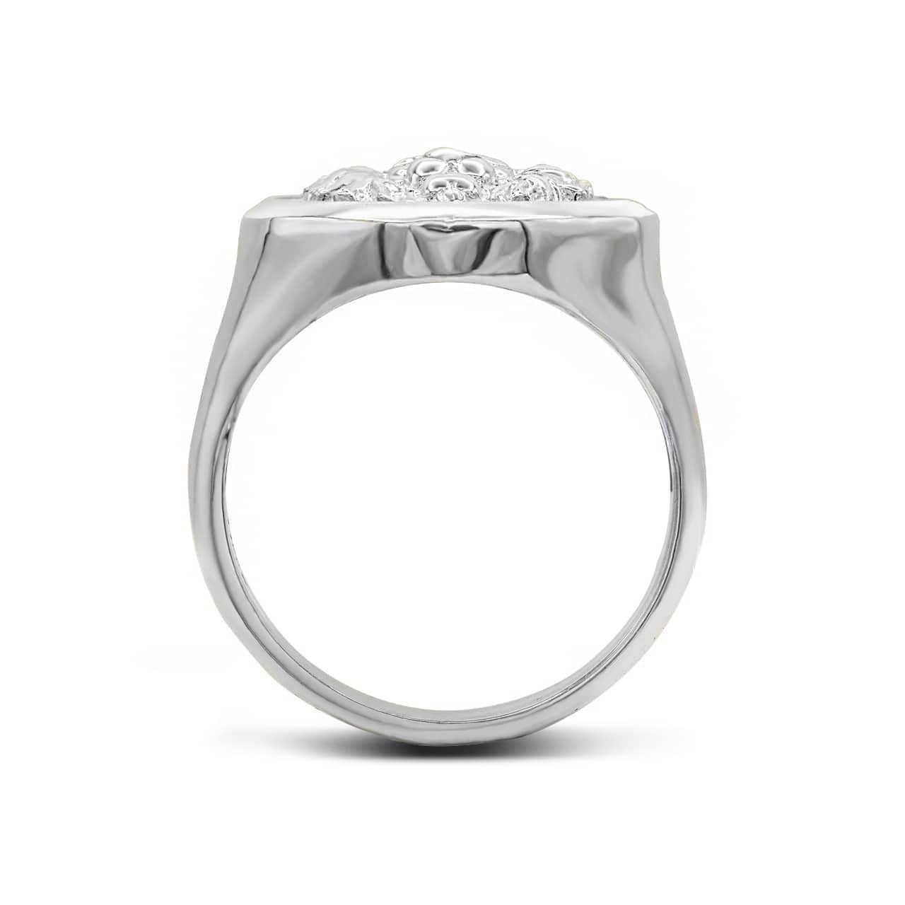 Sterling Silver Lion Head Signet Ring, view 3