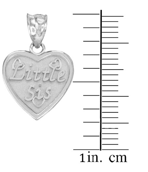 Sterling Silver 'LITTLE SIS' Heart Pendant Necklace, view 2