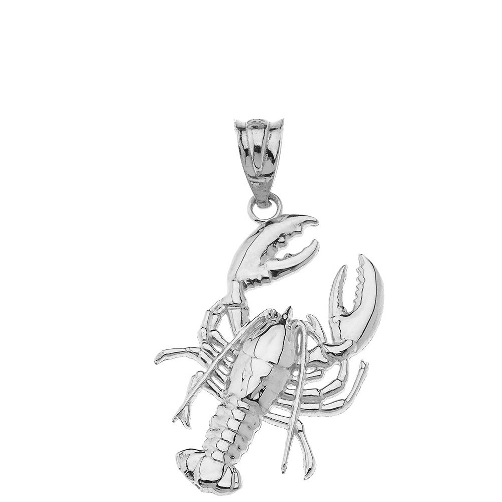 Sterling Silver Lobster Ocean Pendant Necklace, view 2