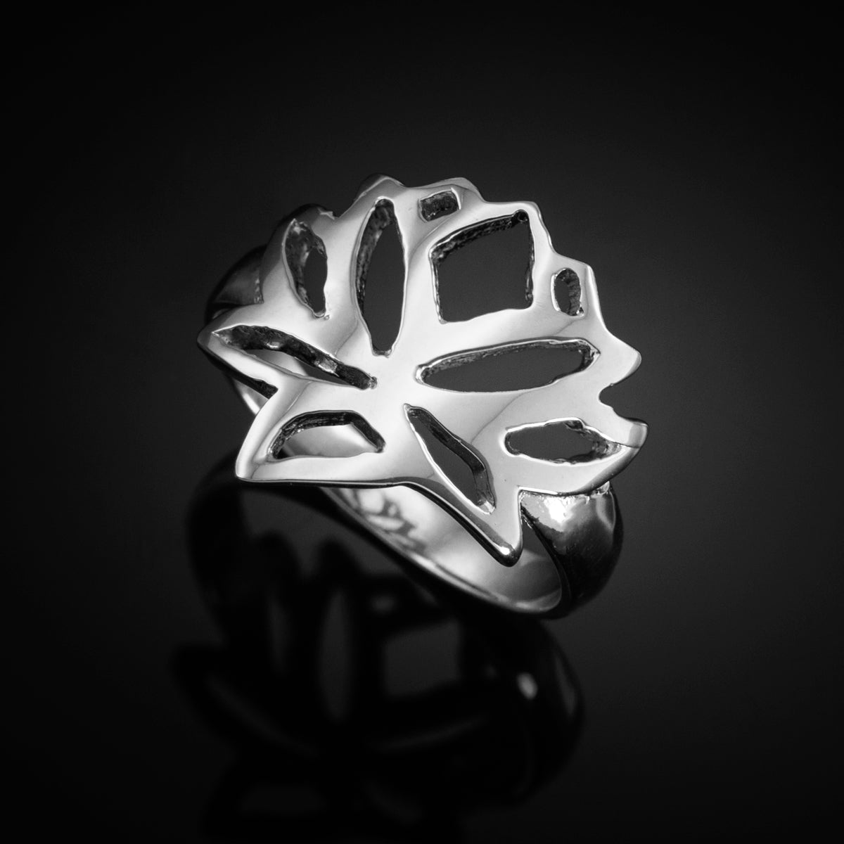 Sterling Silver Lotus Flower Ring, view 2