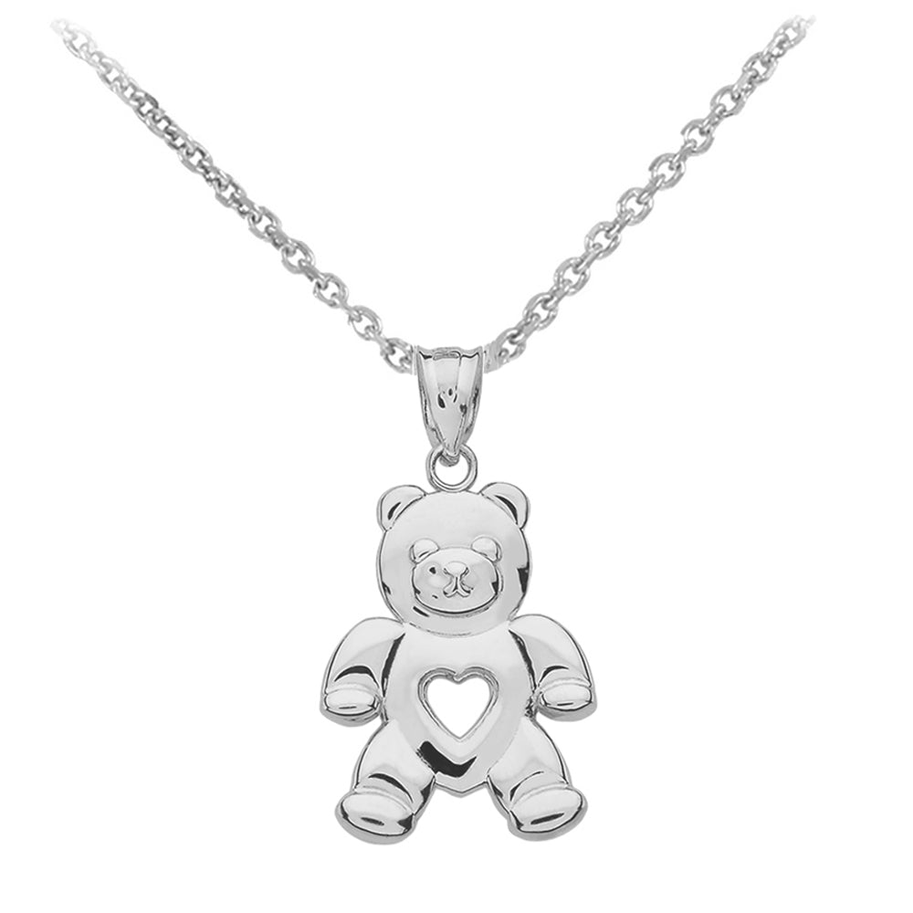 Sterling Silver Love Bear Pendant Necklace