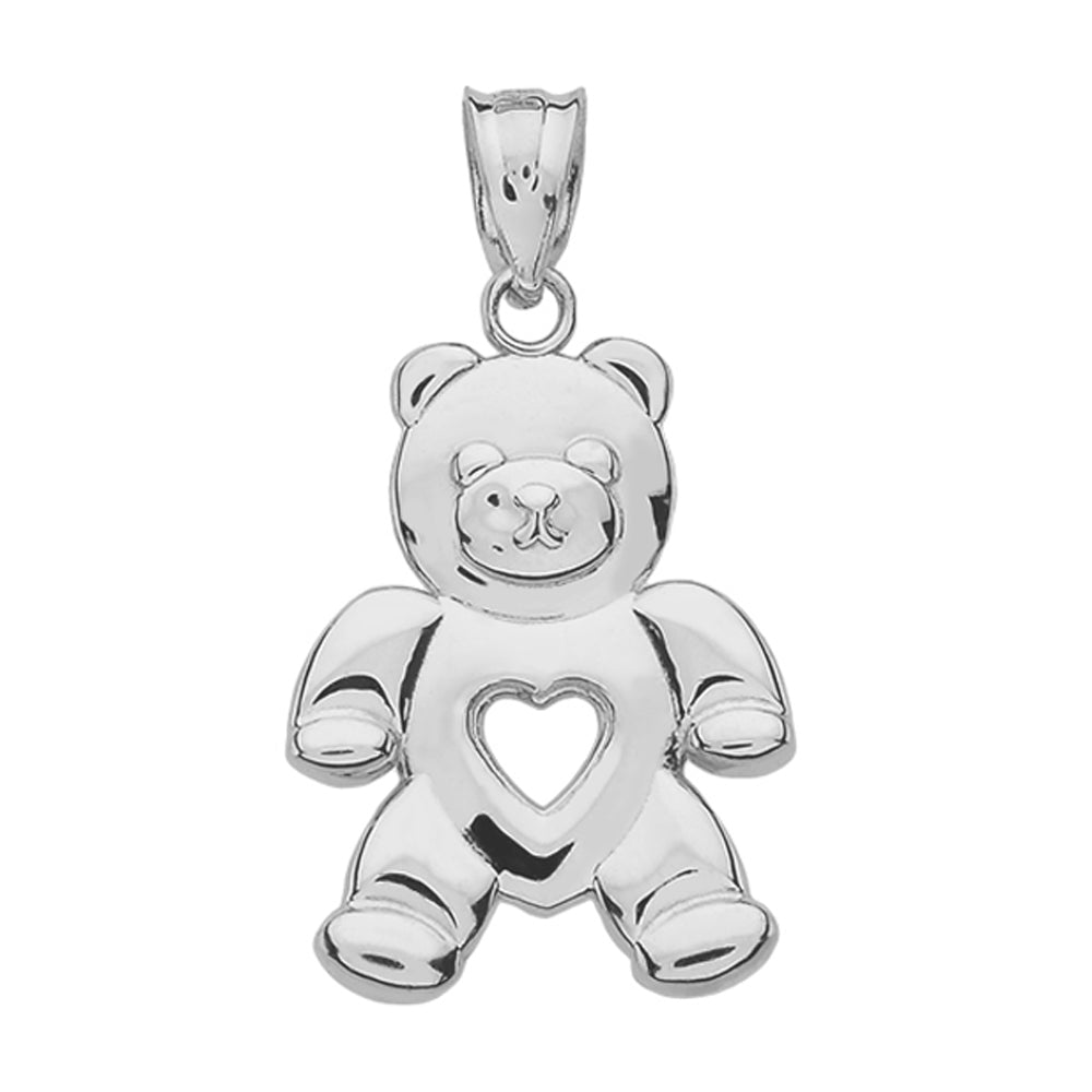 Sterling Silver Love Bear Pendant Necklace, view 2