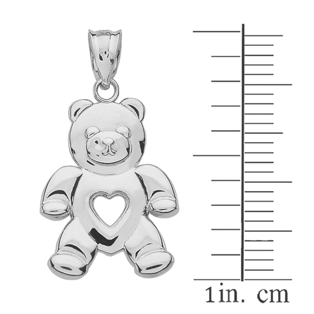 Sterling Silver Love Bear Pendant Necklace, view 3