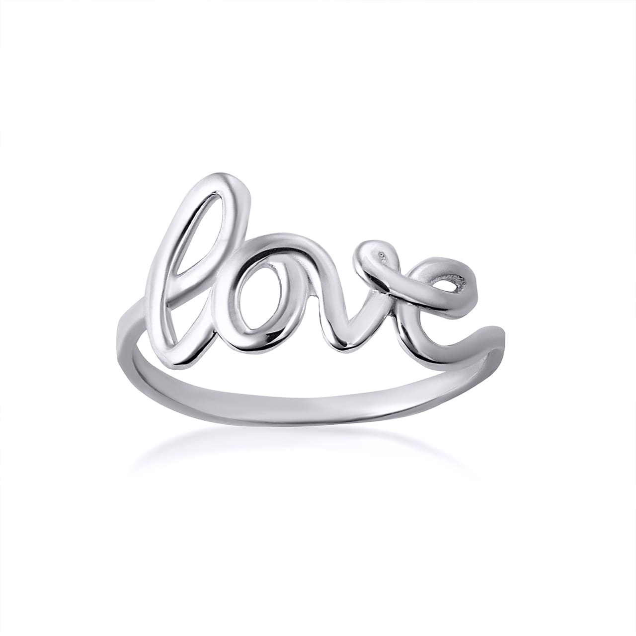 Sterling Silver Love Cursive Script Ring