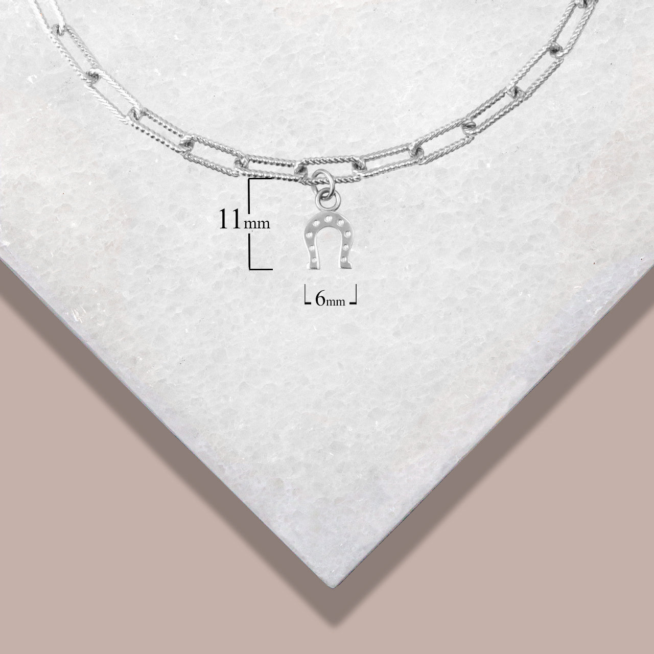 Sterling Silver Lucky Charm Symbols Birthstone Paperclip Chain Link Bracelet, view 3