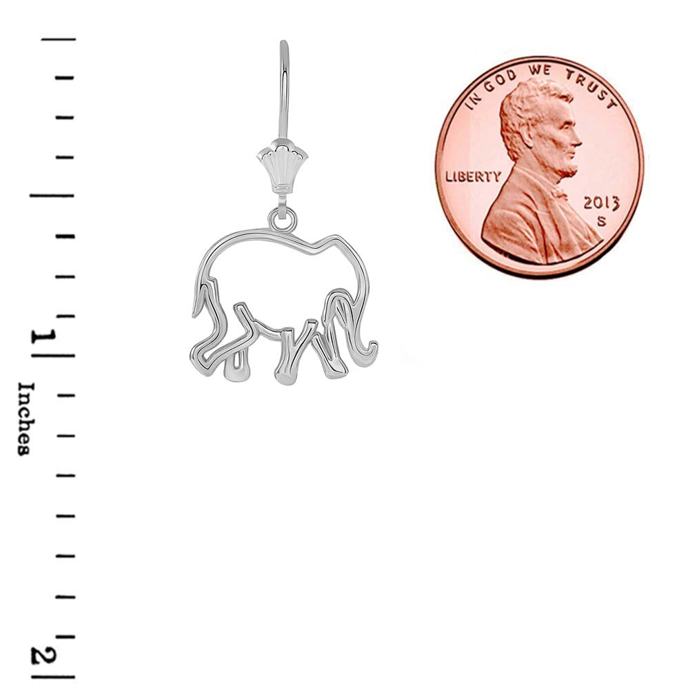 Sterling Silver Lucky Elephant Leverback Earrings, view 2