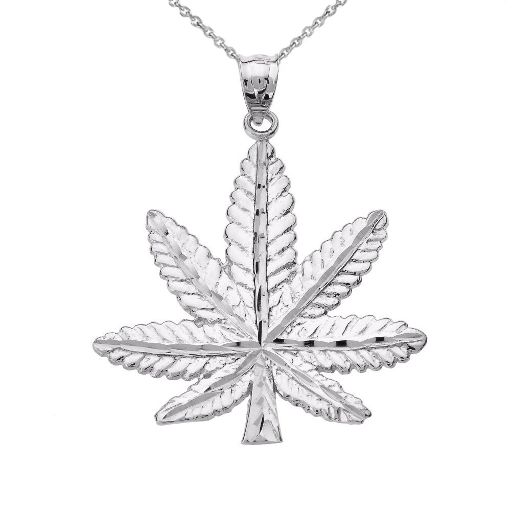 Sterling Silver Marijuana Leaf Cannabis Charm Pendant