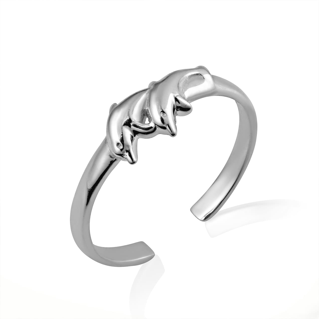 Sterling Silver Marine Dolphins Toe Ring