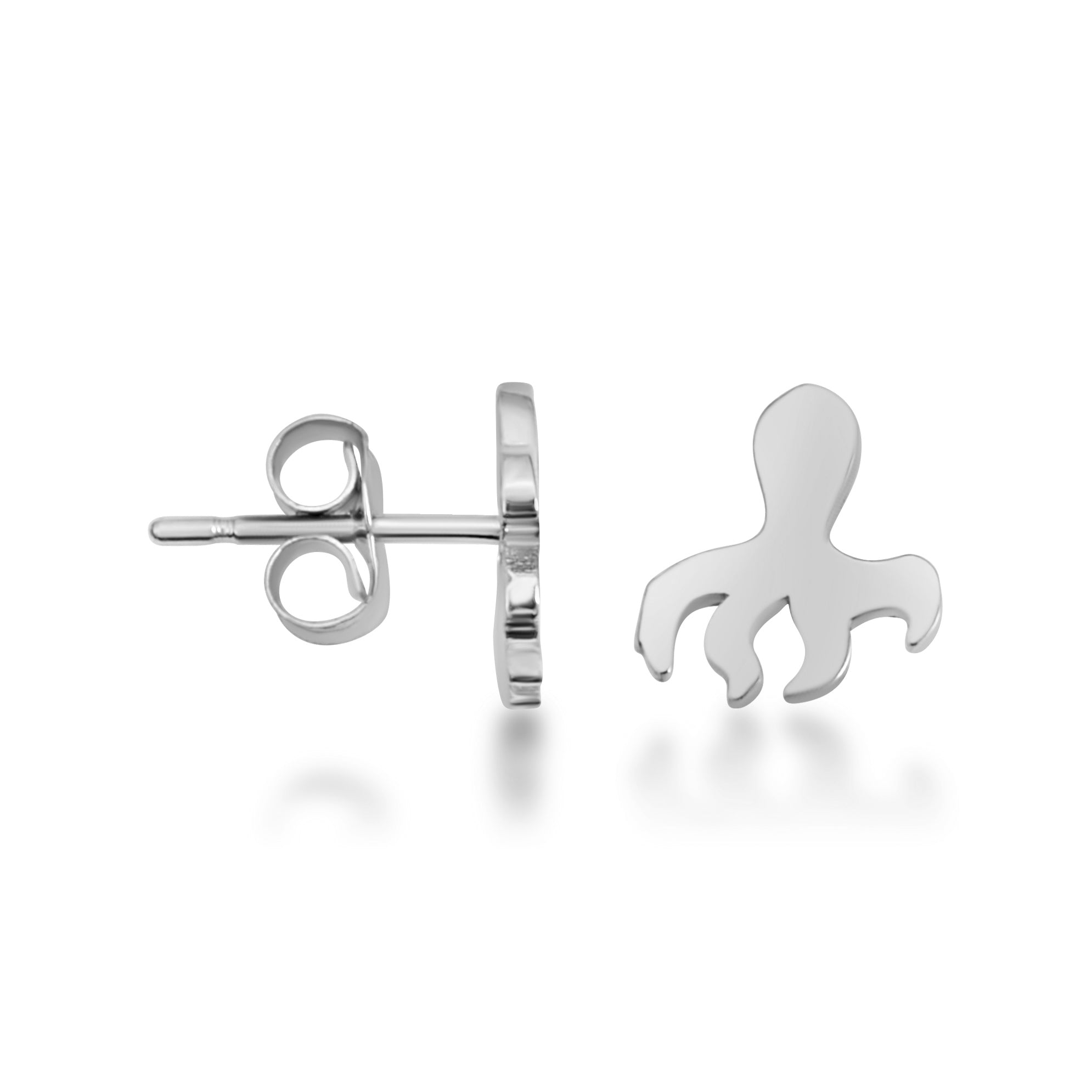 Sterling Silver Marine Octopus Ocean Stud Earrings