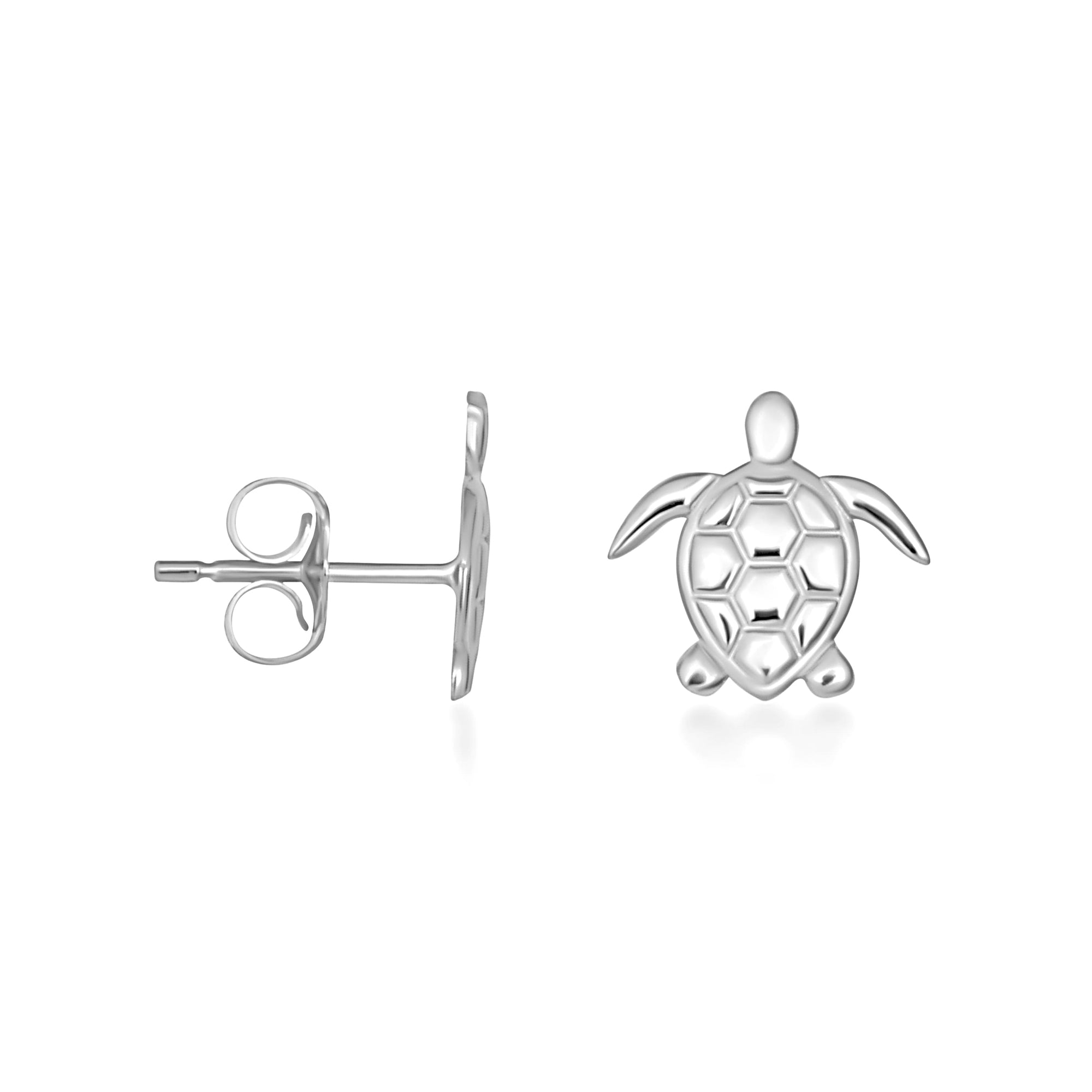 Sterling Silver Marine Sea Turtle Stud Earrings
