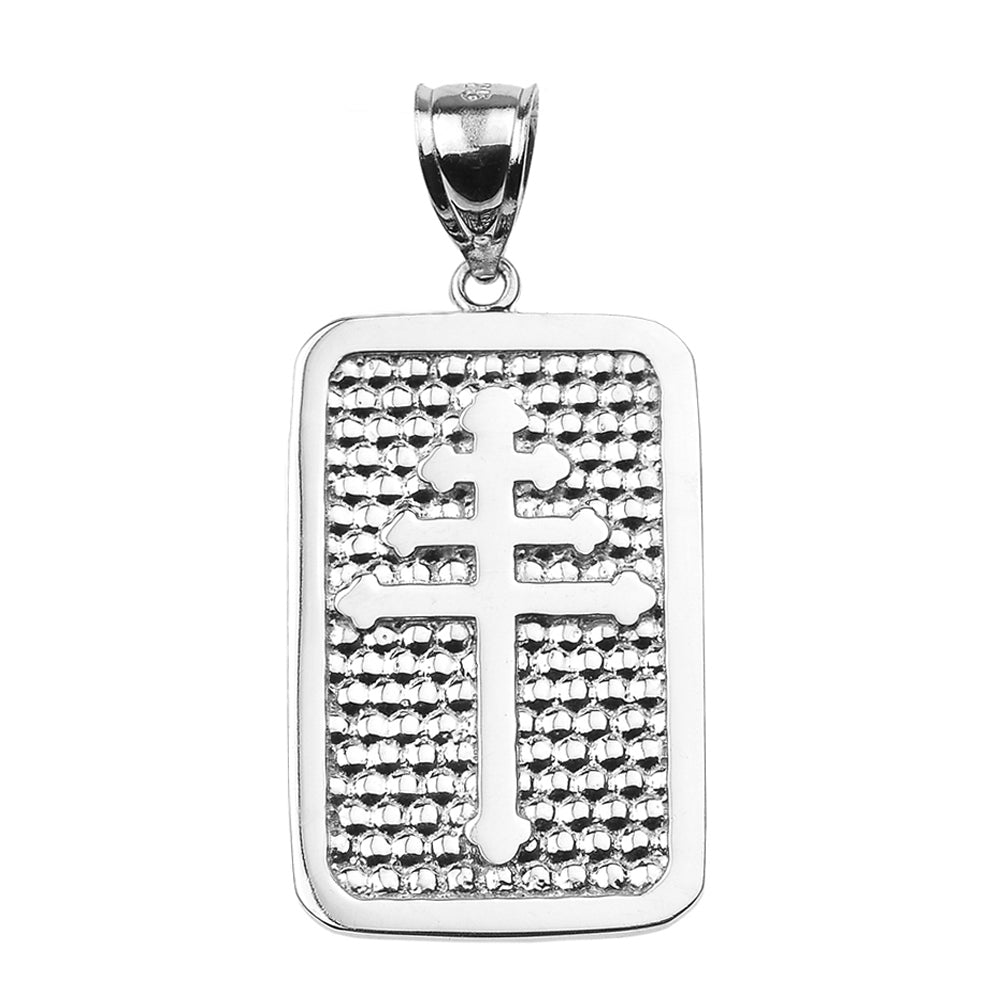 Sterling Silver Maronite Cross Engravable Pendant Necklace, view 2