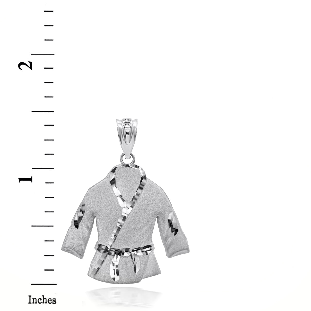 Sterling Silver Martial Arts Karate Robe 3d Charm Necklace, view 2