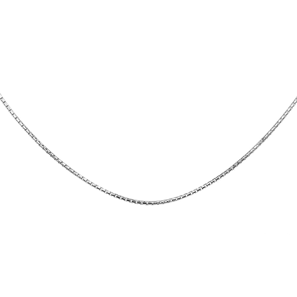 Sterling Silver Men's Box Chain Link Necklace 1.2 mm