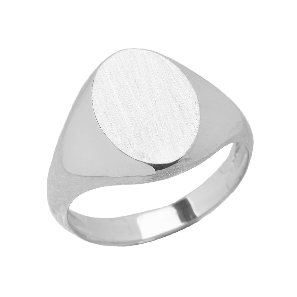 Sterling Silver Men's Engravable Oval Signet Ring