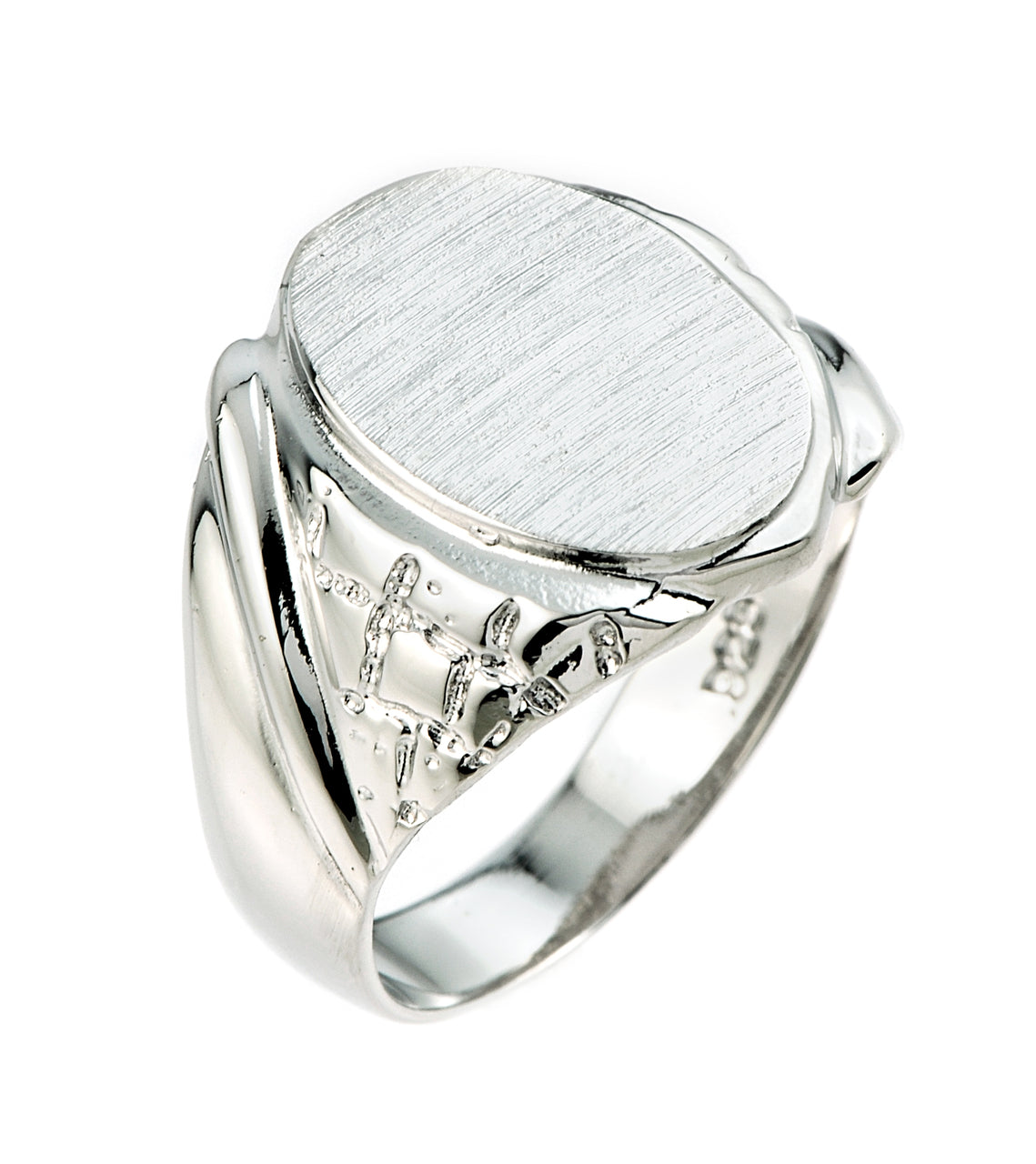 Sterling Silver Men's Engravable Signet Ring — Depth: 0.05