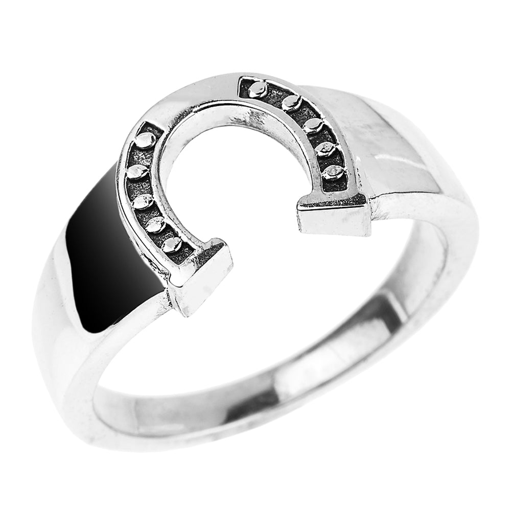 Sterling Silver Men's Horseshoe Ring