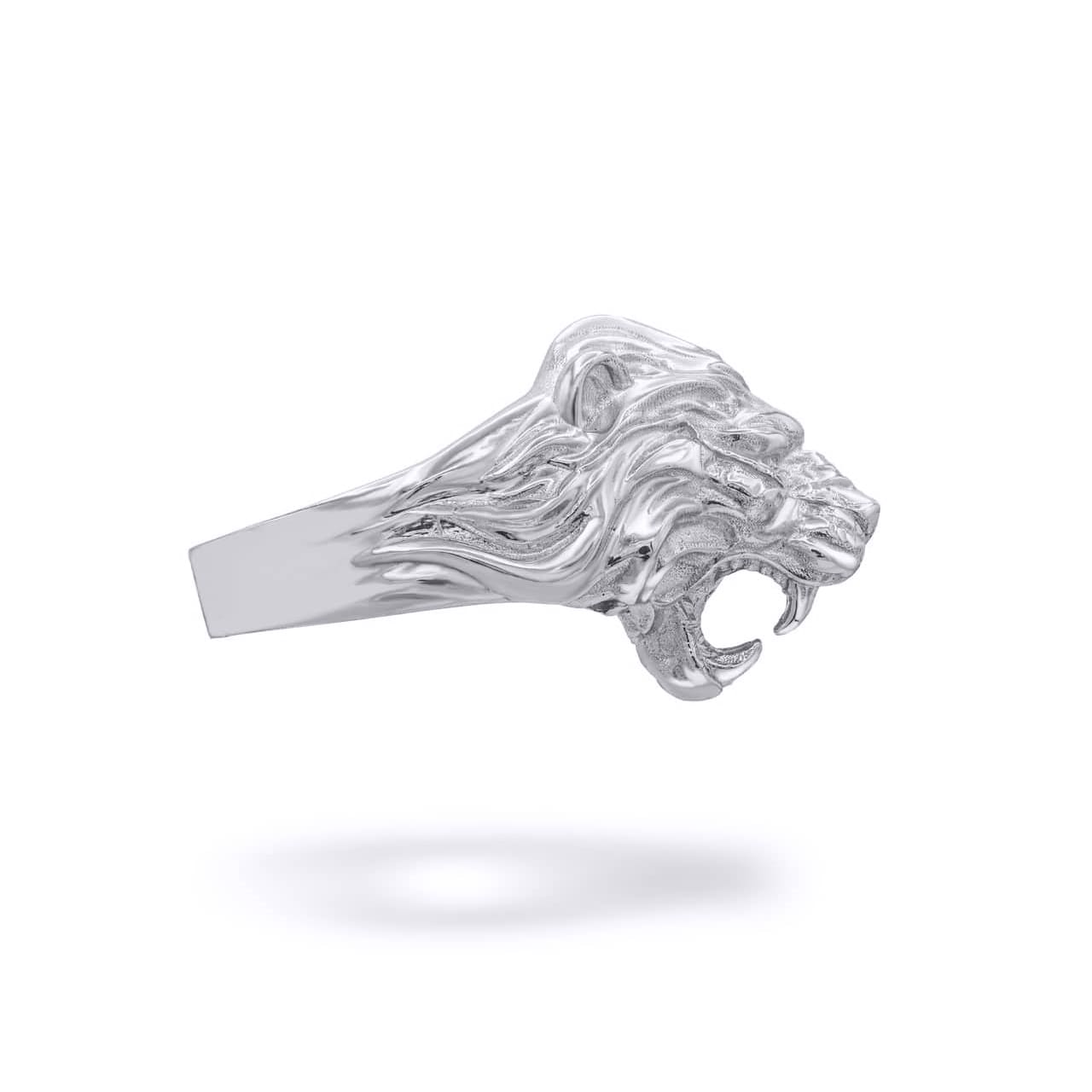 Sterling Silver Men's Roaring Lion Band Ring, view 4