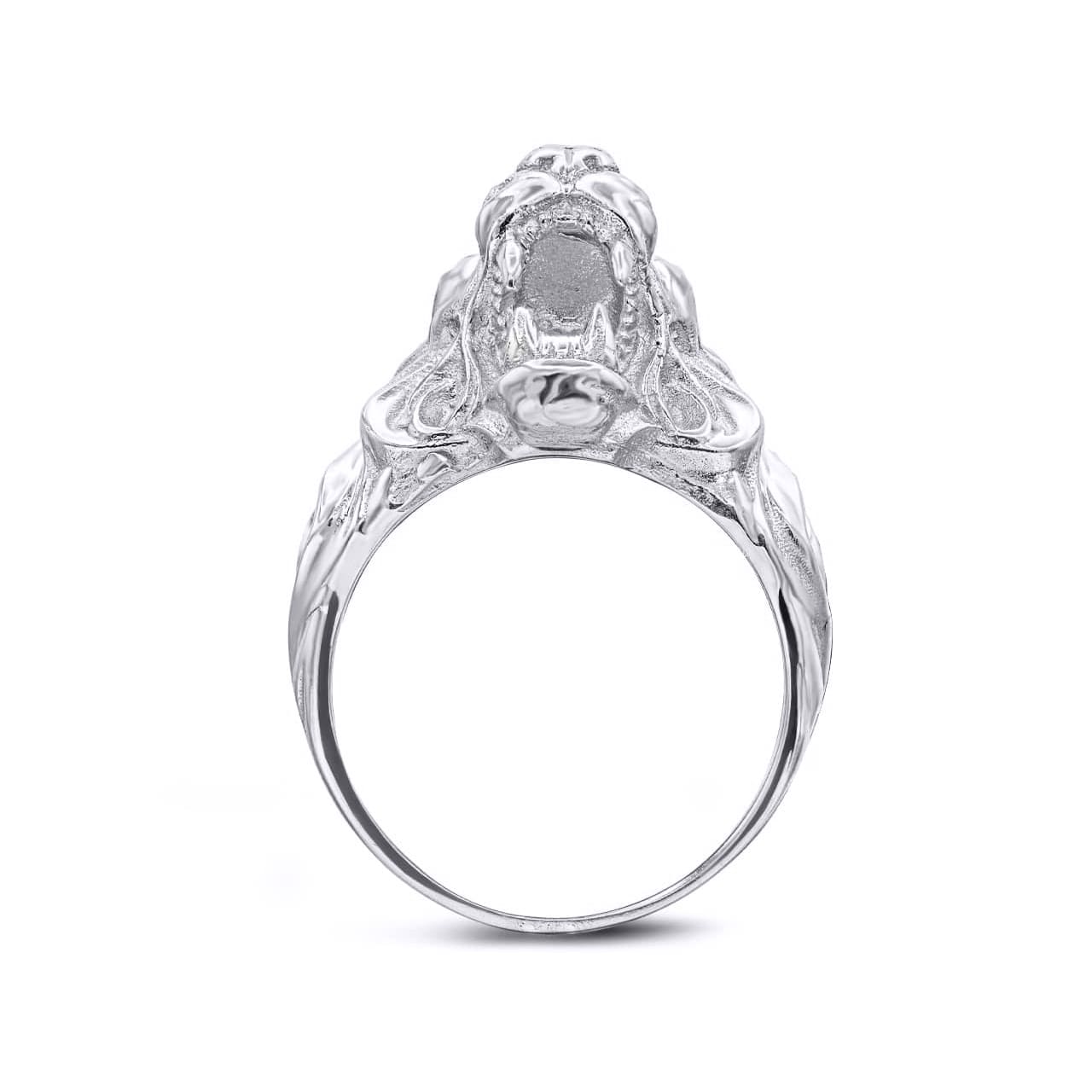 Sterling Silver Men's Roaring Lion Band Ring, view 5