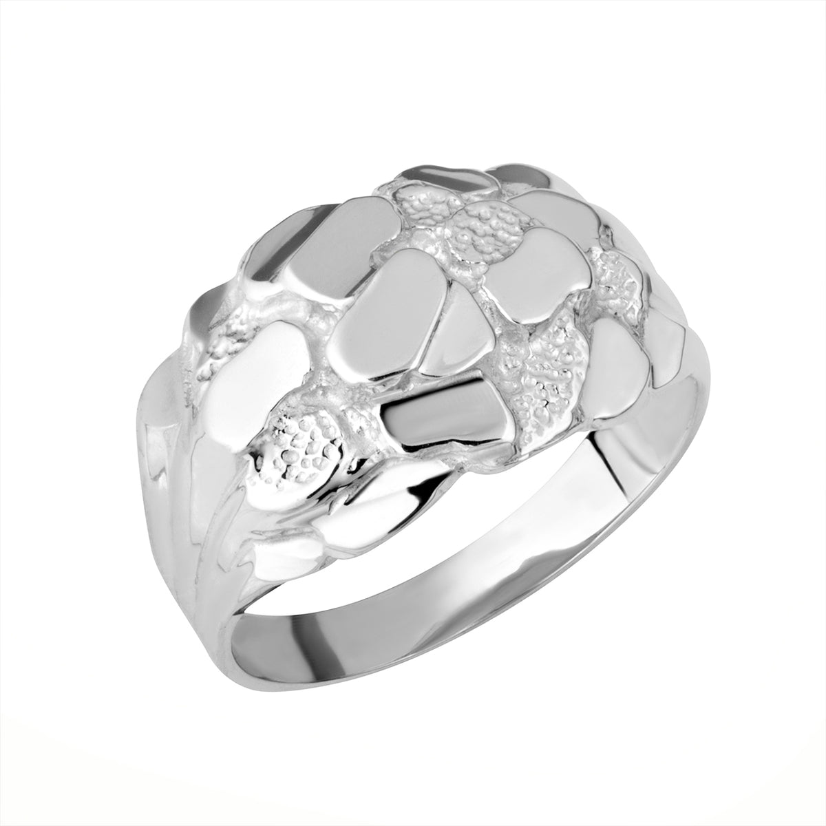 Sterling Silver Men's Symbol of Strength Nugget Ring