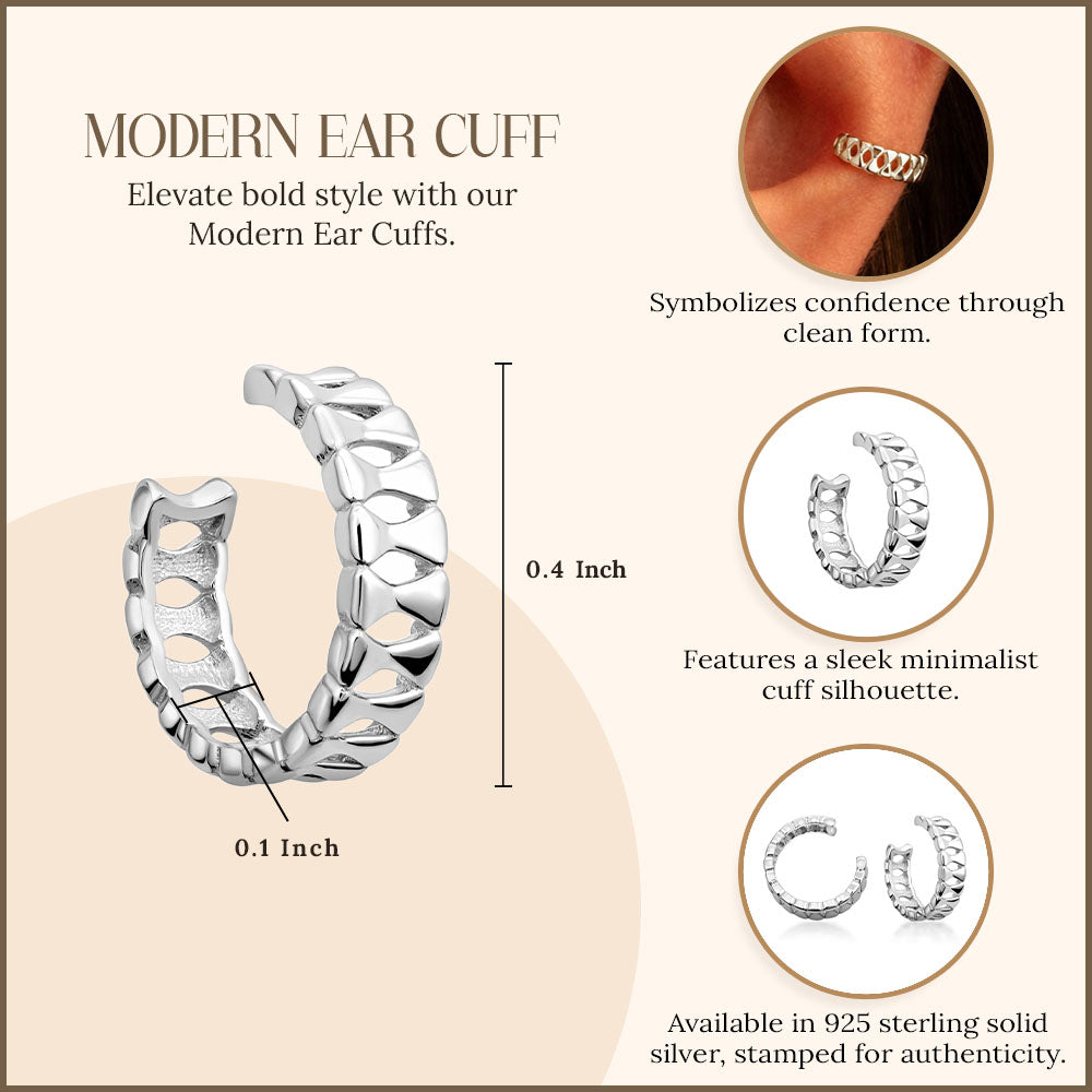 Sterling Silver Modern Ear Cuffs, view 3