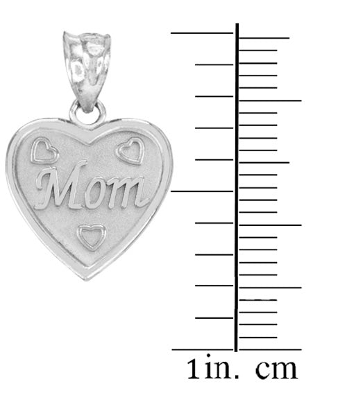 Sterling Silver 'MOM' Heart Pendant Necklace, view 2