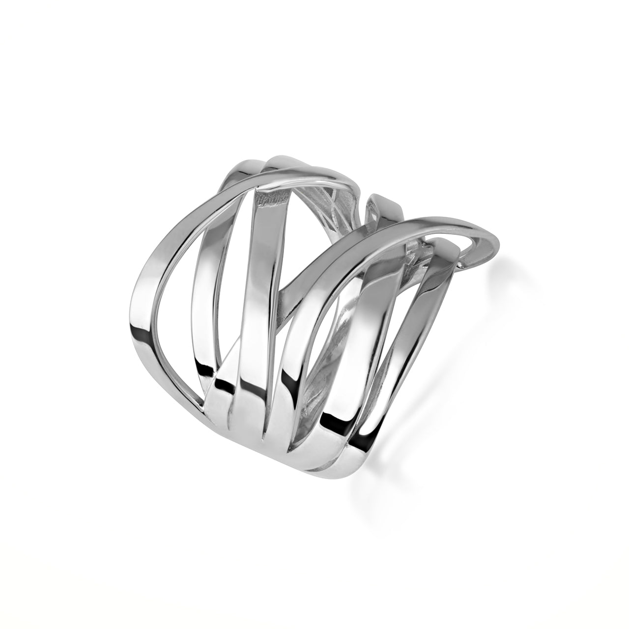 Sterling Silver Multi Row Wavy Ring