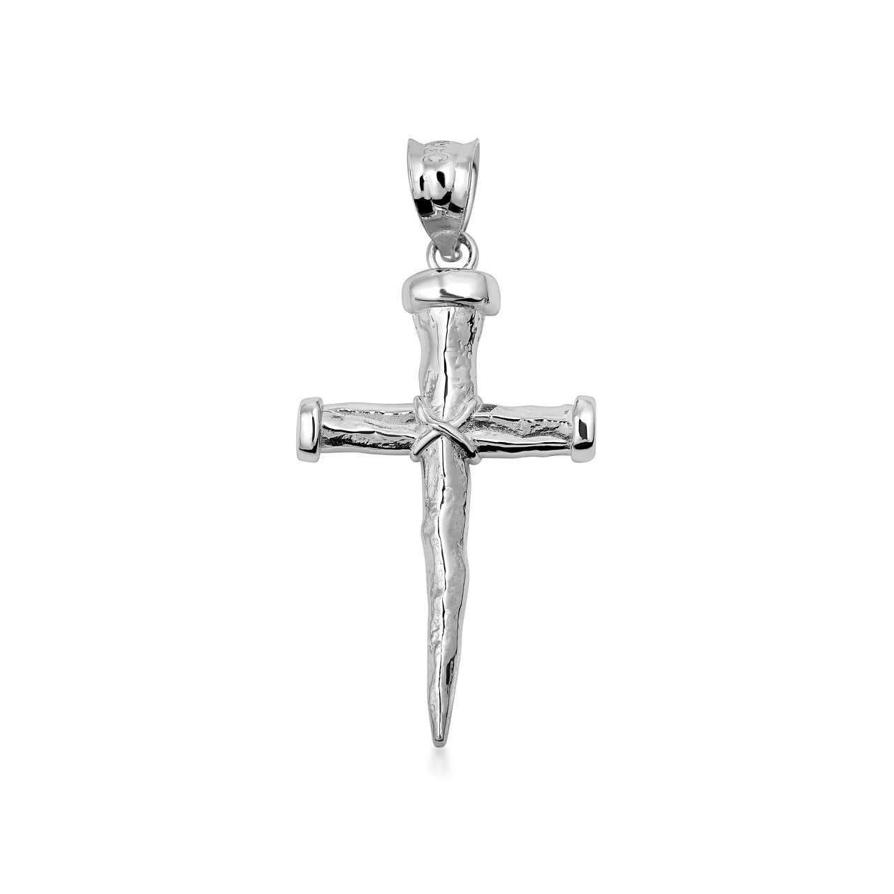 Sterling Silver Nail Cross Pendant Necklace