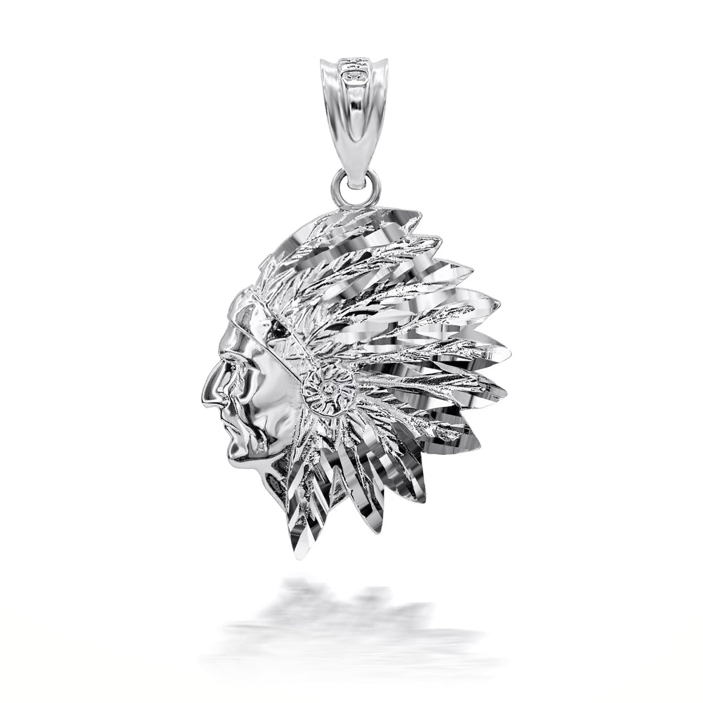 Sterling Silver Native American Apache 3D Charm Necklace