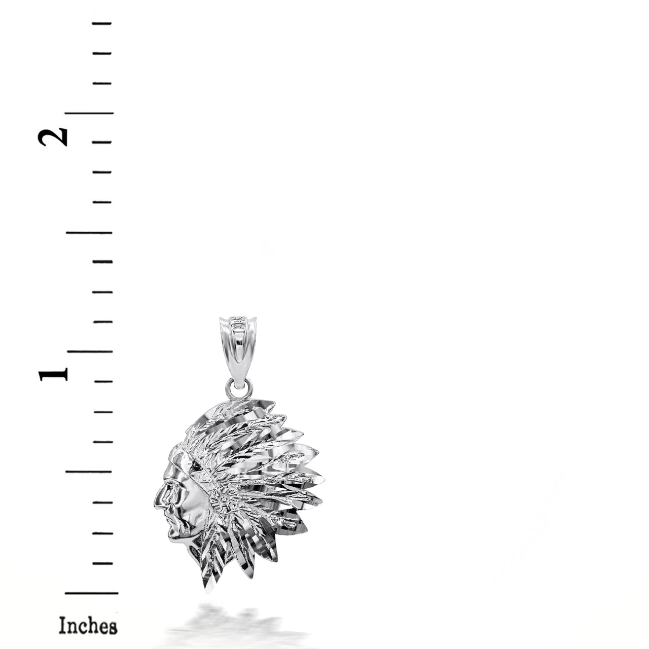 Sterling Silver Native American Apache 3D Charm Necklace, view 2