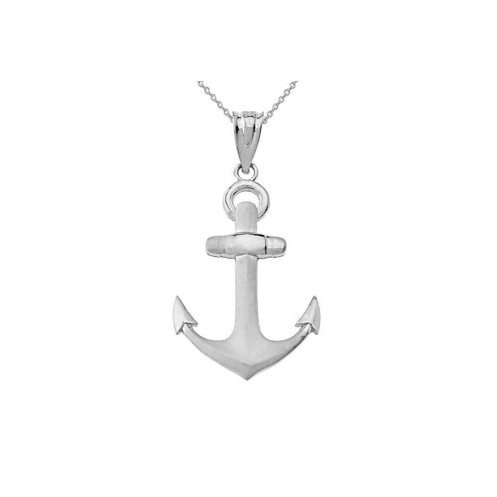 Sterling Silver Nautical Anchor Pendant Necklace