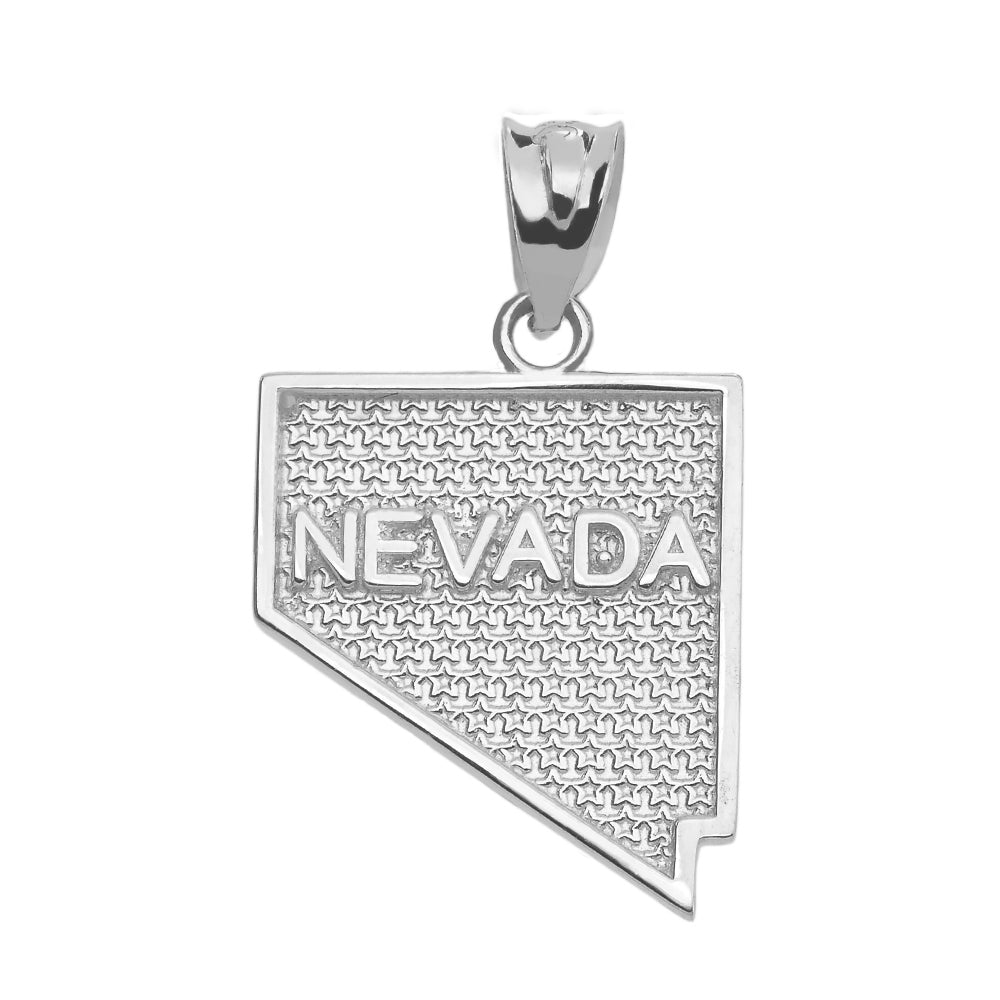 Sterling Silver Nevada State Map Pendant, view 2