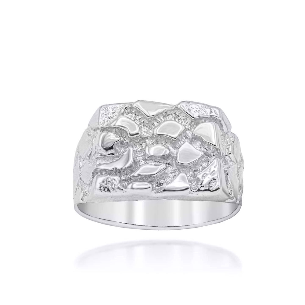 Sterling Silver Nugget Men's Ring