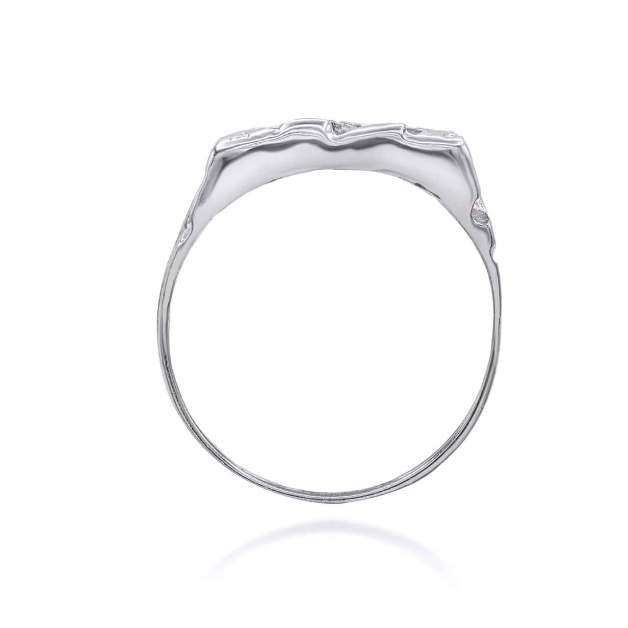 Sterling Silver Nugget Men's Ring, view 3