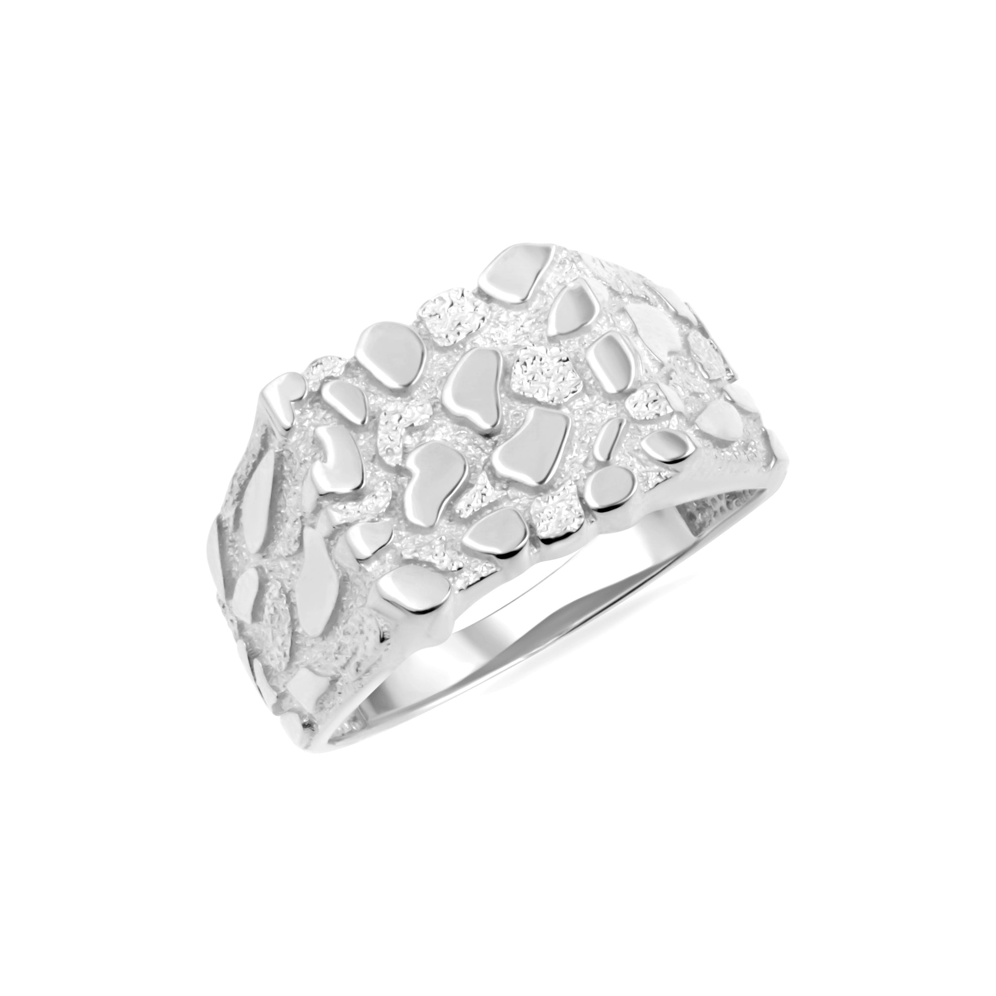 Sterling Silver Nugget Square Signet Ring
