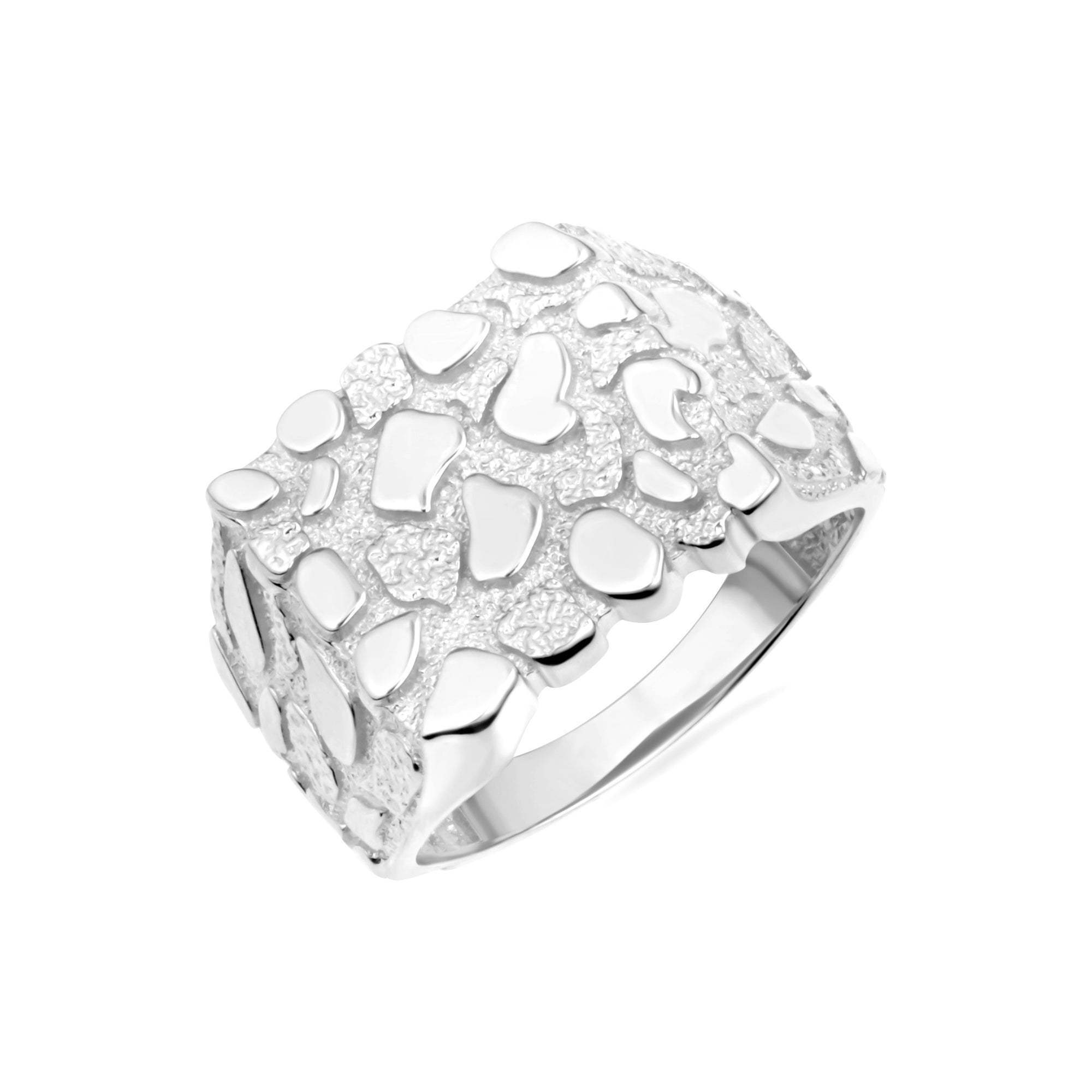 Sterling Silver Nugget Square Signet Ring, view 2