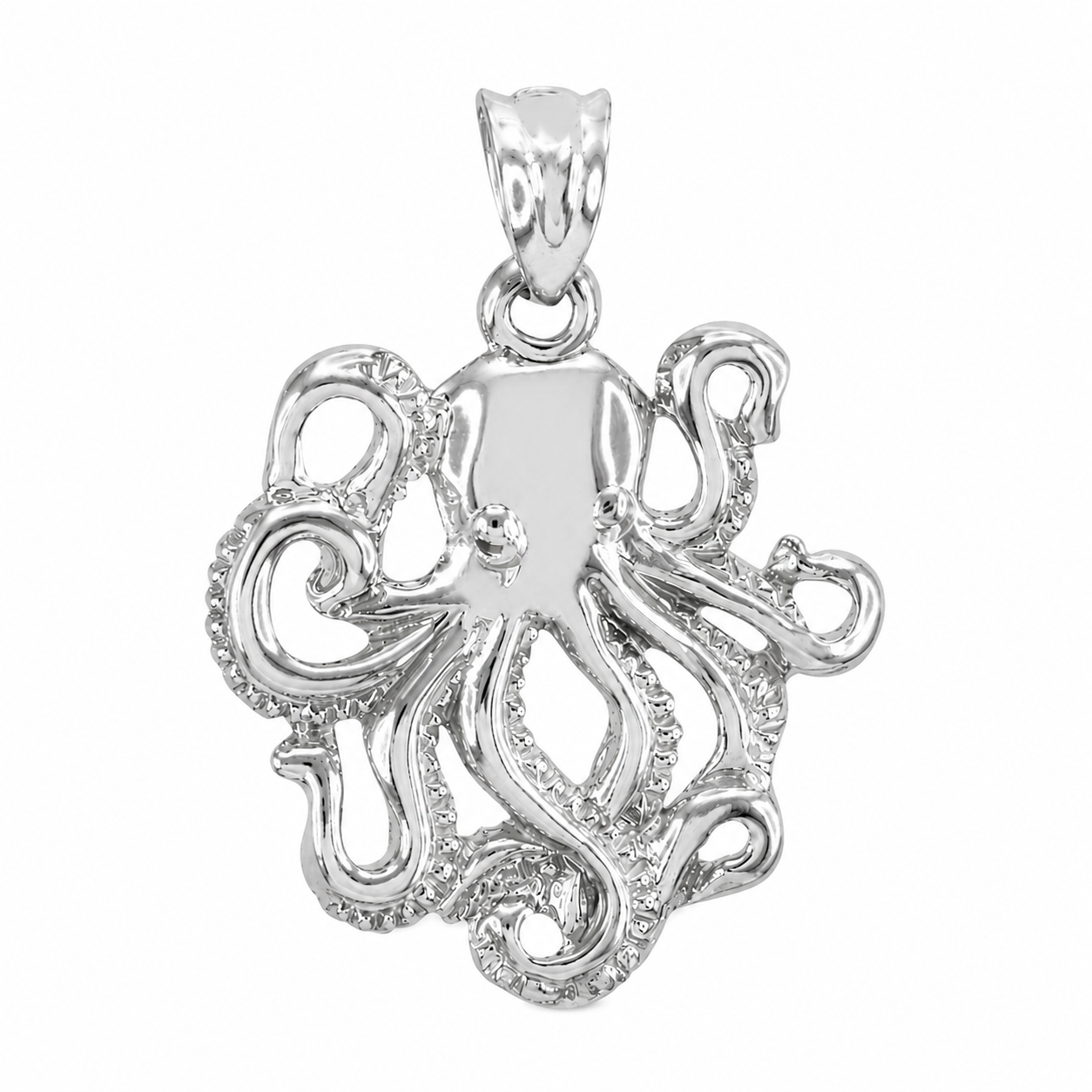 Sterling Silver Octopus Ocean Pendant Necklace