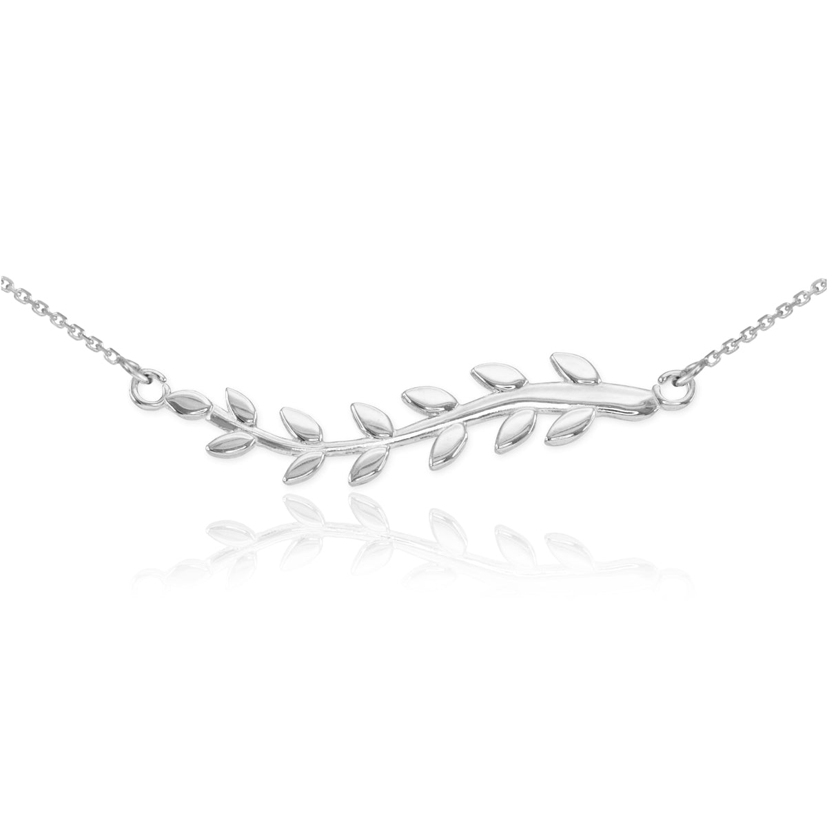Sterling Silver Olive Branch Necklace