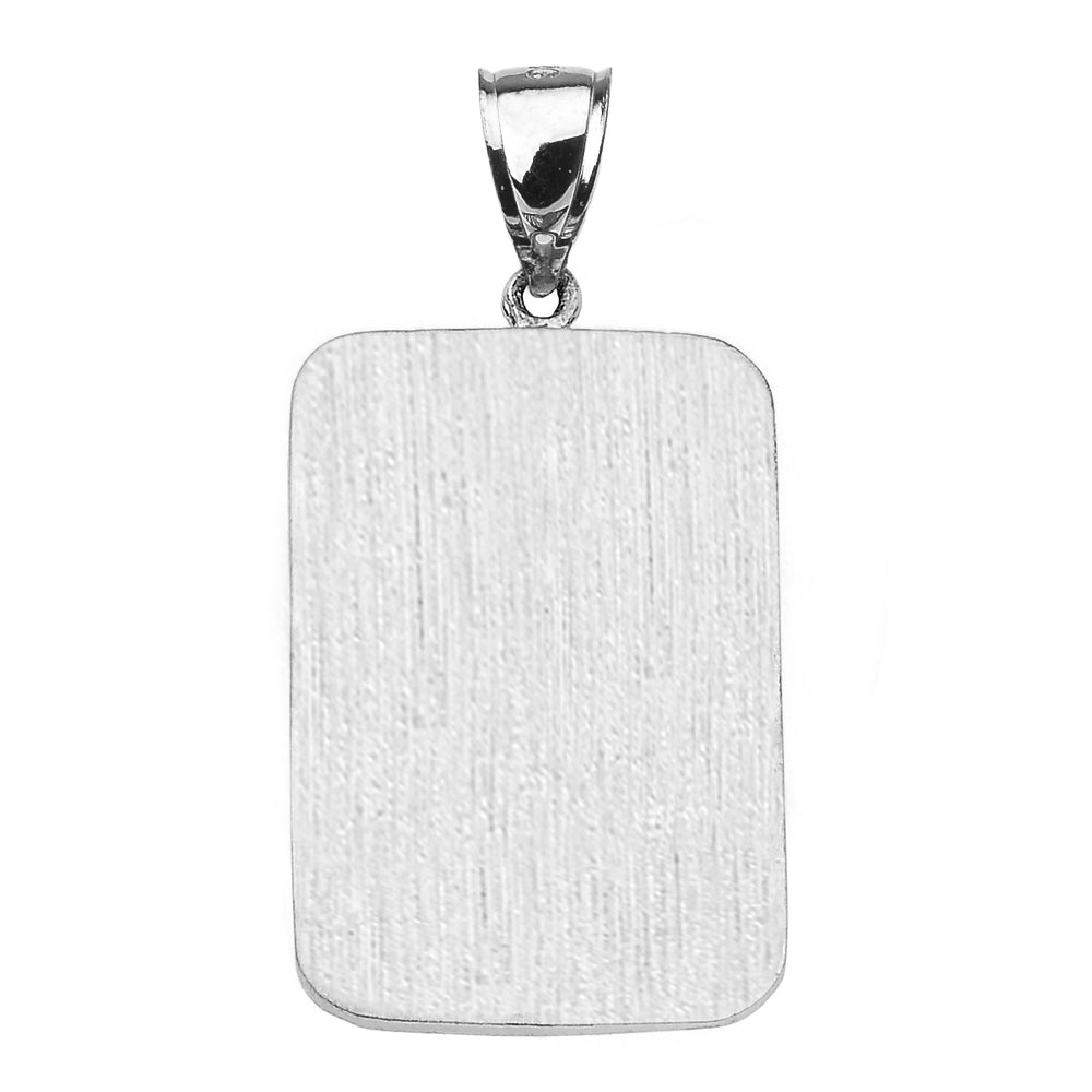 Sterling Silver Om/Ohm Engravable Pendant Necklace, view 3