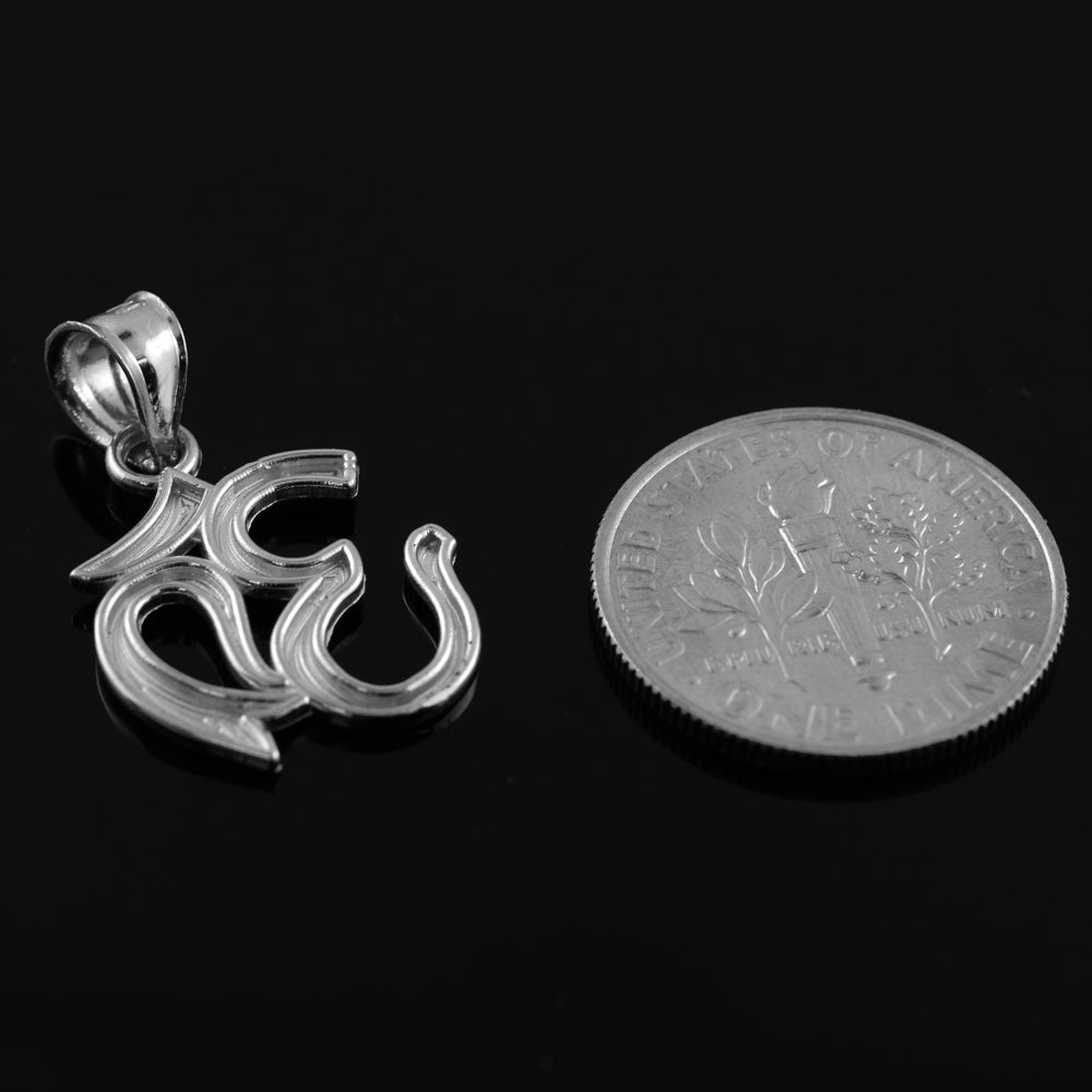 Sterling Silver Om (Ohm) Pendant Necklace, view 5