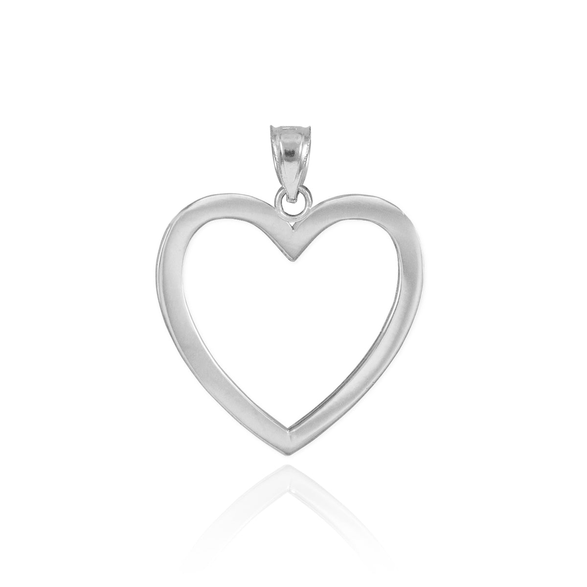 Sterling Silver Open Heart Shaped Pendant Necklace, view 3