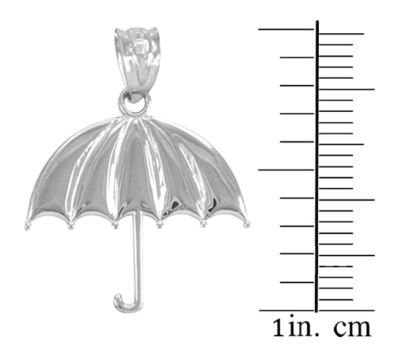 Sterling Silver Open Umbrella Pendant Necklace, view 2