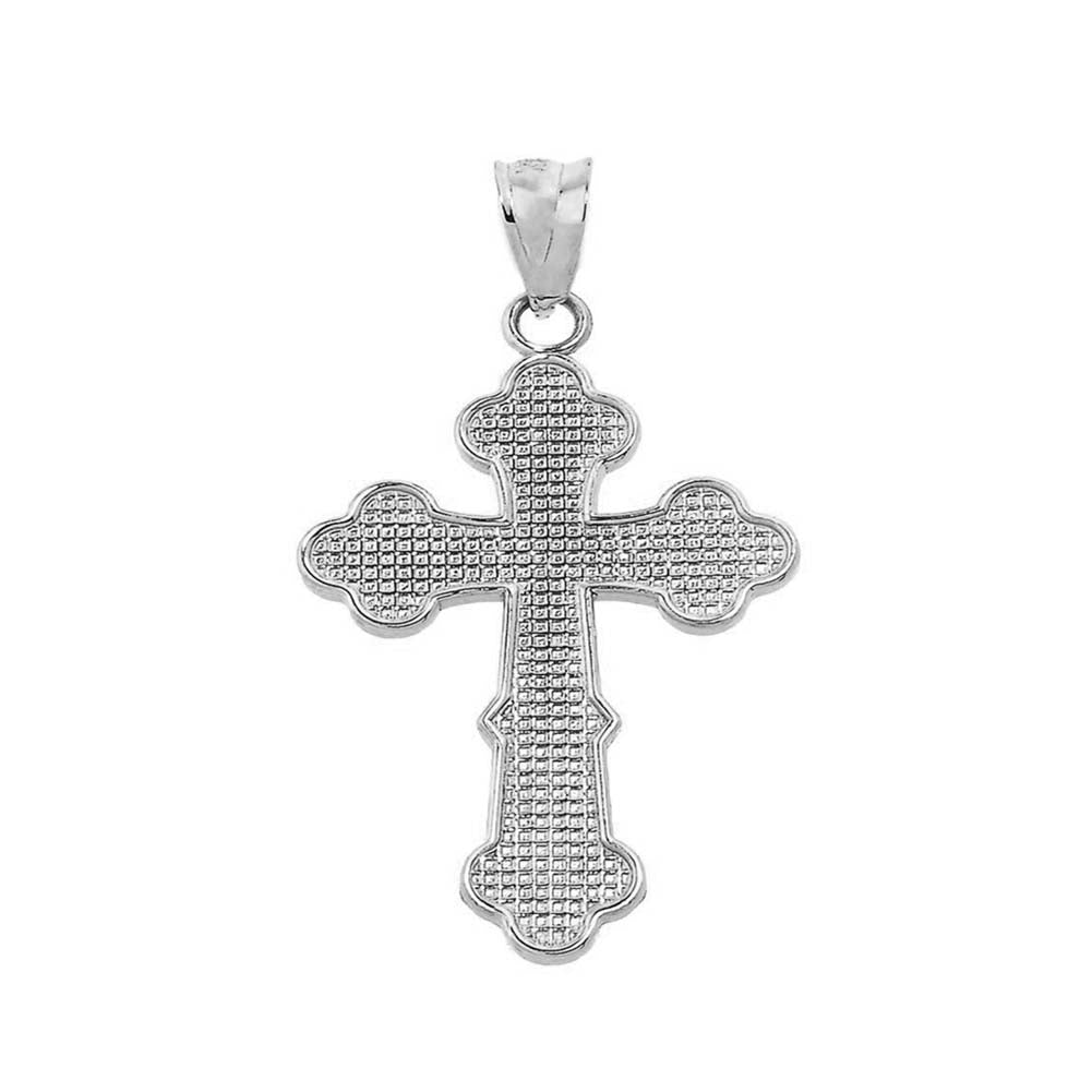 Sterling Silver Orthodox Cross Charm Pendant, view 2